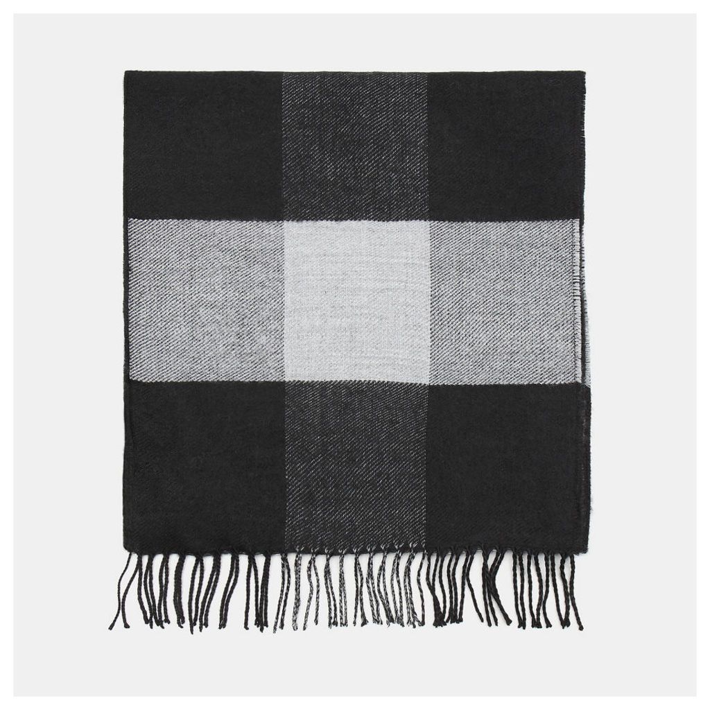 Timberland Buffalo Check Scarf For Men In Black Black, Size ONE