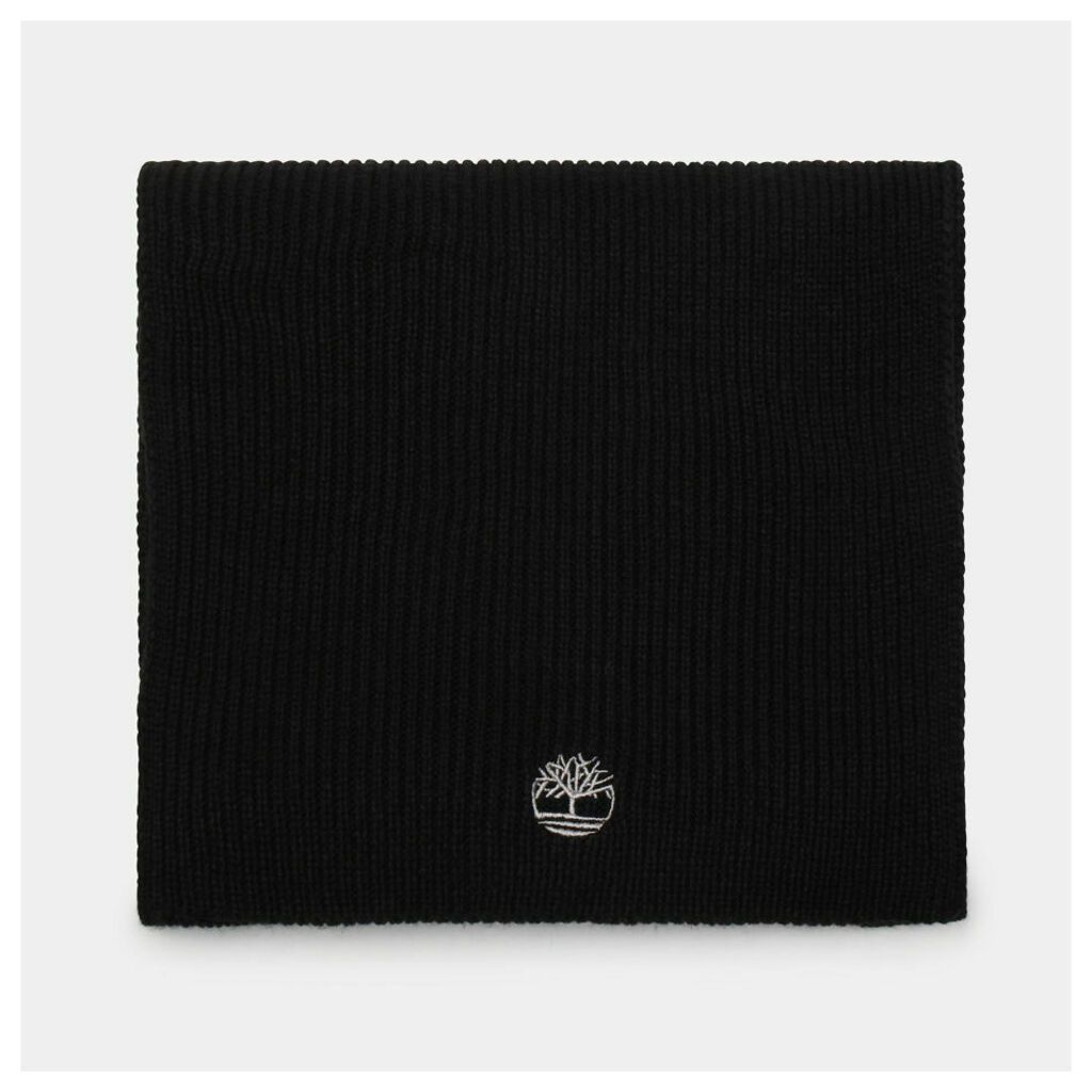 Timberland Ribbed Scarf For Men In Black Black, Size ONE
