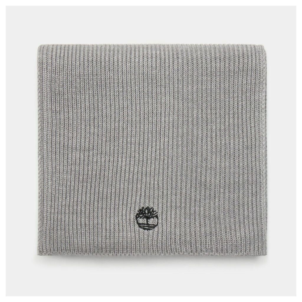 Timberland Ribbed Scarf For Men In Light Grey Light Grey, Size ONE