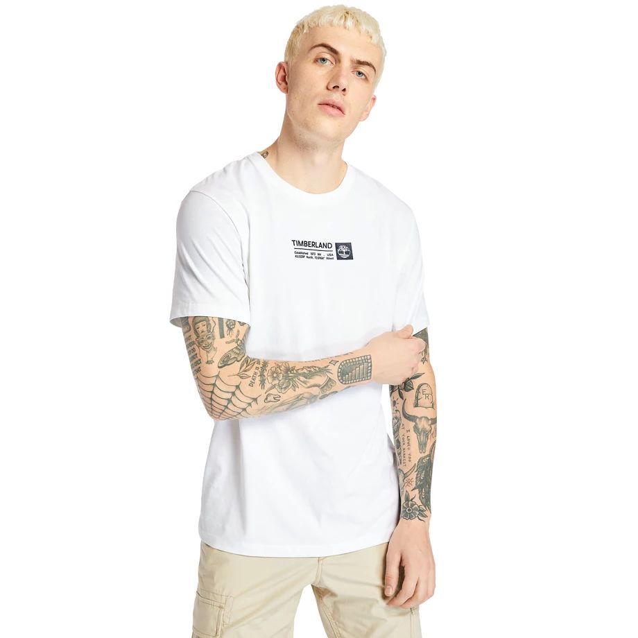 Brand Carrier Mini Logo T-shirt For Men In White White, Size 3XL