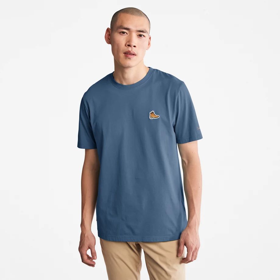 Boot-logo T-shirt For Men In Navy Dark Blue, Size S