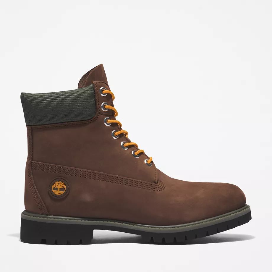 Premium® 6 Inch Boot For Men In Dark Brown/orange Dark Brown, Size 6.5