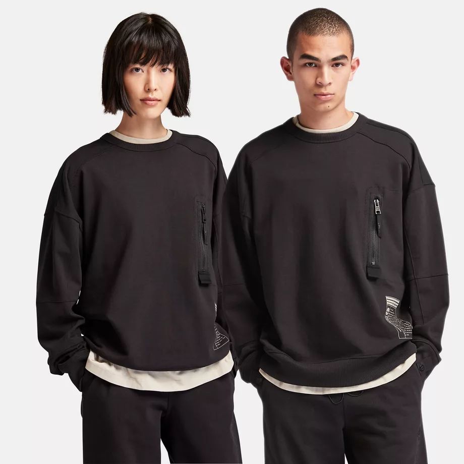 Ek+ By Raeburn Crewneck Sweatshirt In Black Black Men, Size XS