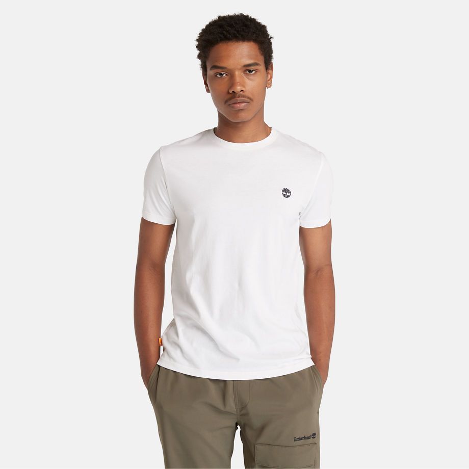 Dunstan River Slim-fit T-shirt For Men In White White, Size L