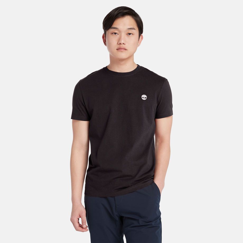 Dunstan River Slim-fit T-shirt For Men In Black Black, Size 3XL