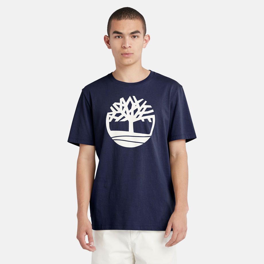 Kennebec River Tree Logo T-shirt For Men In Navy Navy, Size L