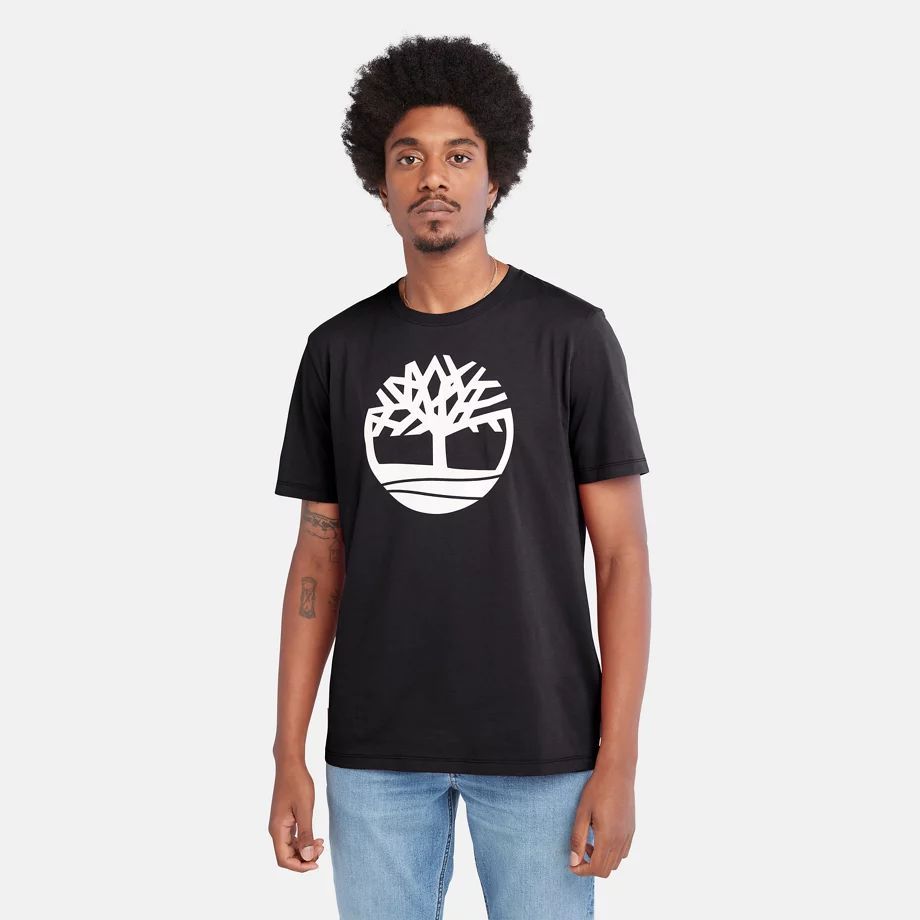 Kennebec River Tree Logo T-shirt For Men In Black Black, Size S