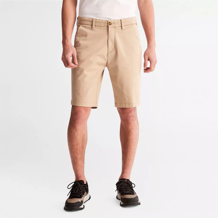 Squam Lake Stretch Chino Shorts For Men In Beige Beige, Size 31