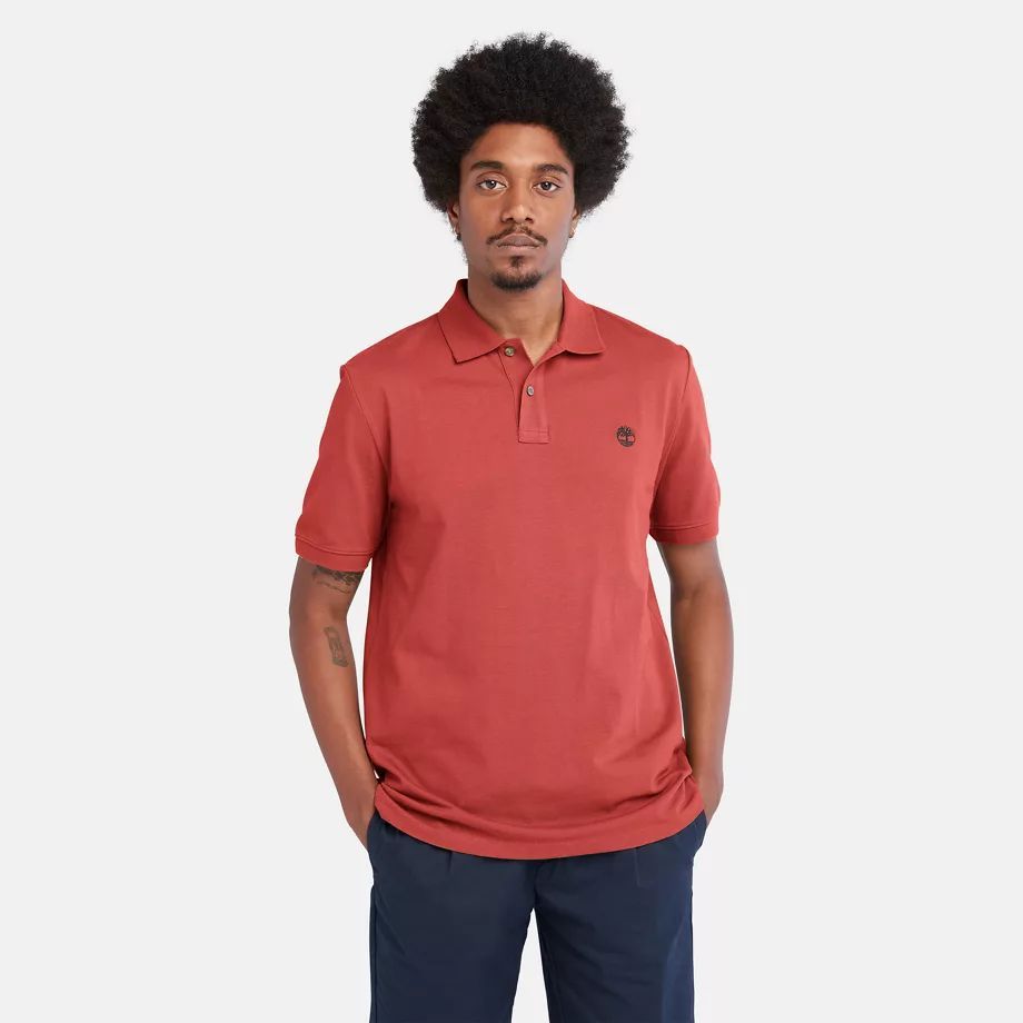 Millers River Pique Polo Shirt For Men In Red Red, Size XL