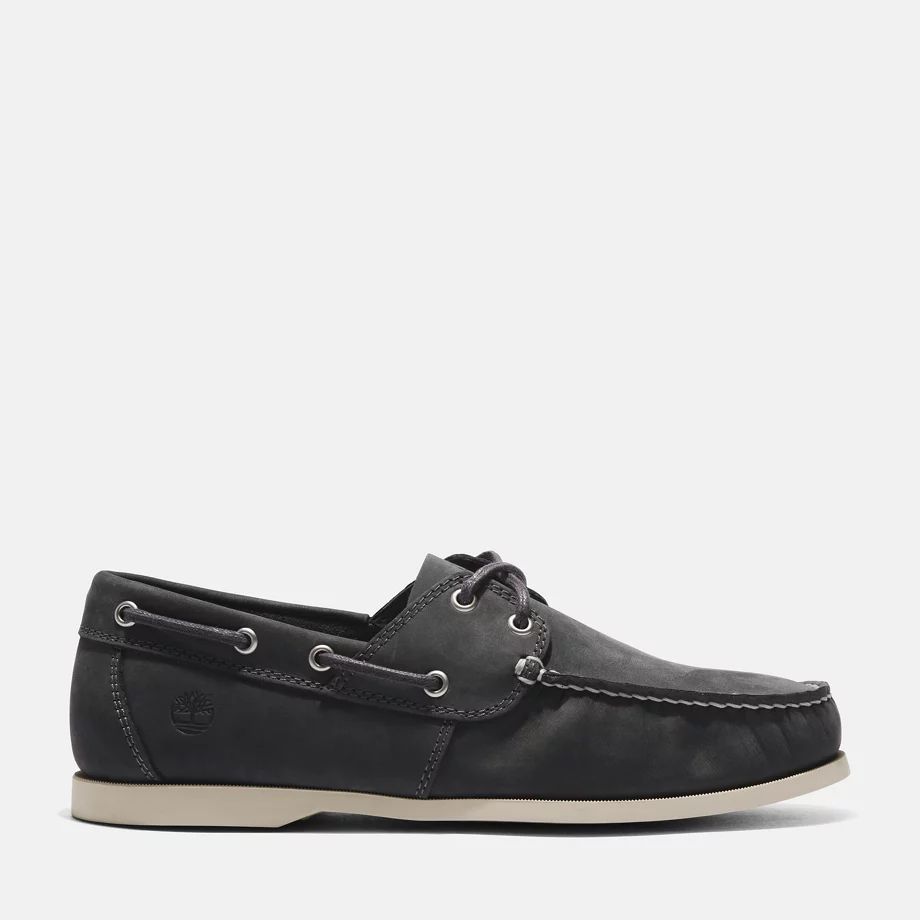 Cedar Bay Boat Shoe For Men In Dark Grey Dark Grey, Size 8