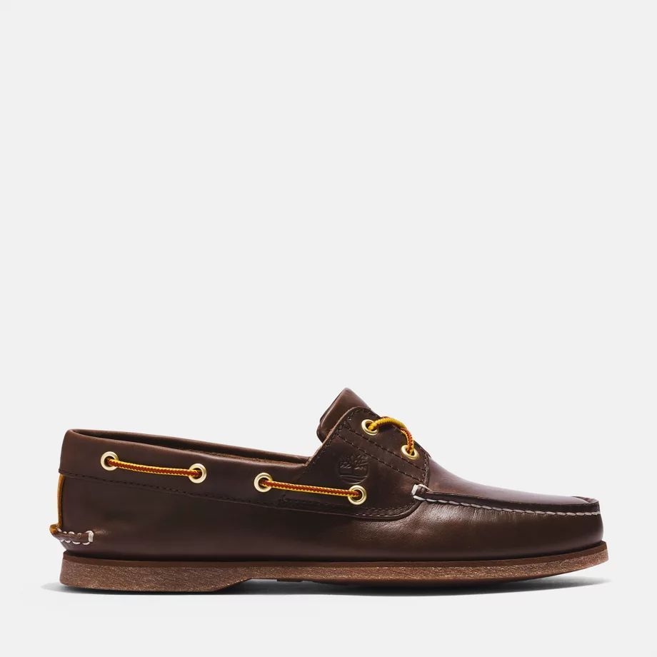 Classic Boat Shoe For Men In Dark Brown Full Grain Dark Brown, Size 10.5