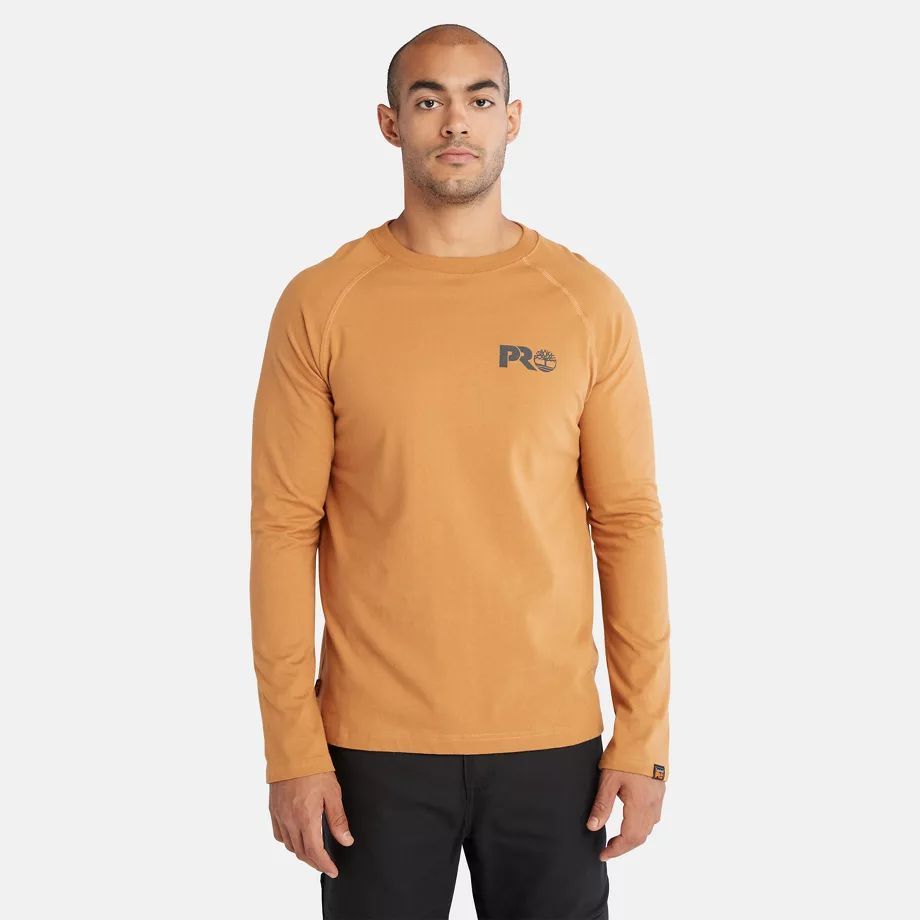 Pro Core Long-sleeve T-shirt For Men In Orange Orange, Size S