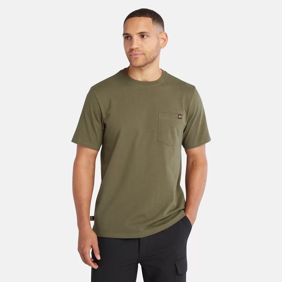 Pro Core Pocket T-shirt For Men In Green Dark Green, Size 3XL