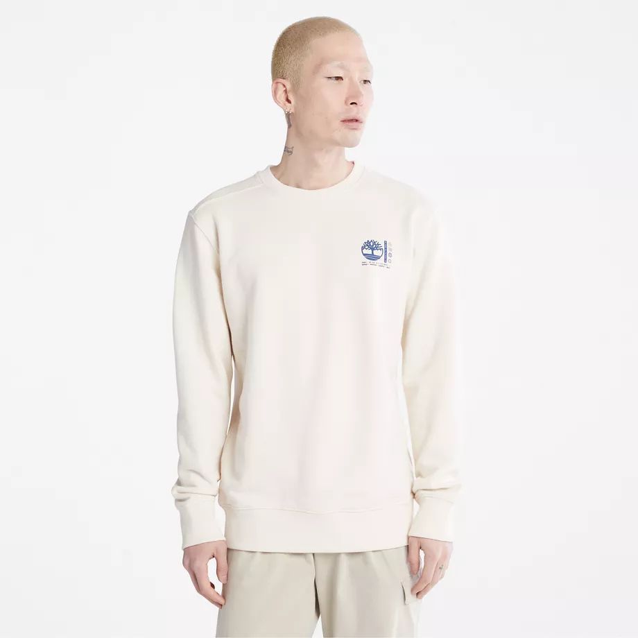 Photographic Crewneck Sweatshirt For Men In White White, Size M