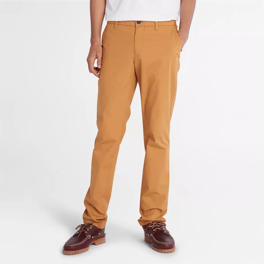 Sargent Lake Super-lightweight Stretch Chino Trousers For Men In Orange Yellow, Size 31x32