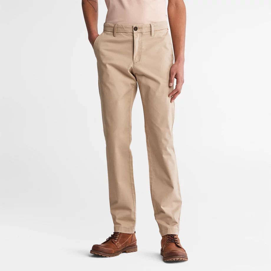 Sargent Lake Stretch Chino Trousers For Men In Beige Beige, Size 36x32