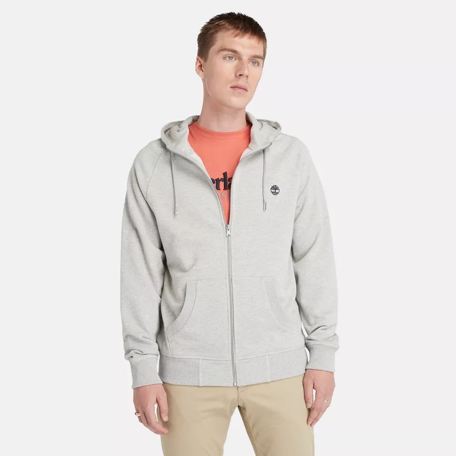 Exeter River Zip-front Hoodie For Men In Grey Grey, Size L