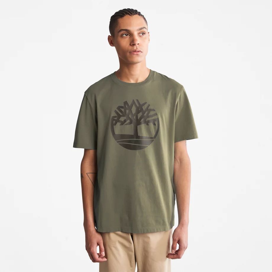 Kennebec River Tree Logo T-shirt For Men In Dark Green Dark Green, Size L