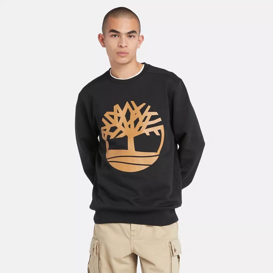 Tree Logo Sweatshirt For Men In Black Black, Size M