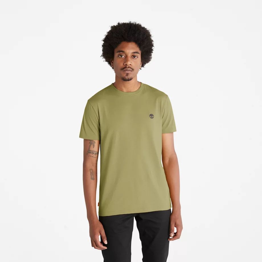Dunstan River Slim-fit T-shirt For Men In Greige Green, Size L