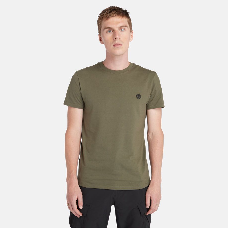 Dunstan River Slim-fit T-shirt For Men In Dark Green Dark Green, Size S