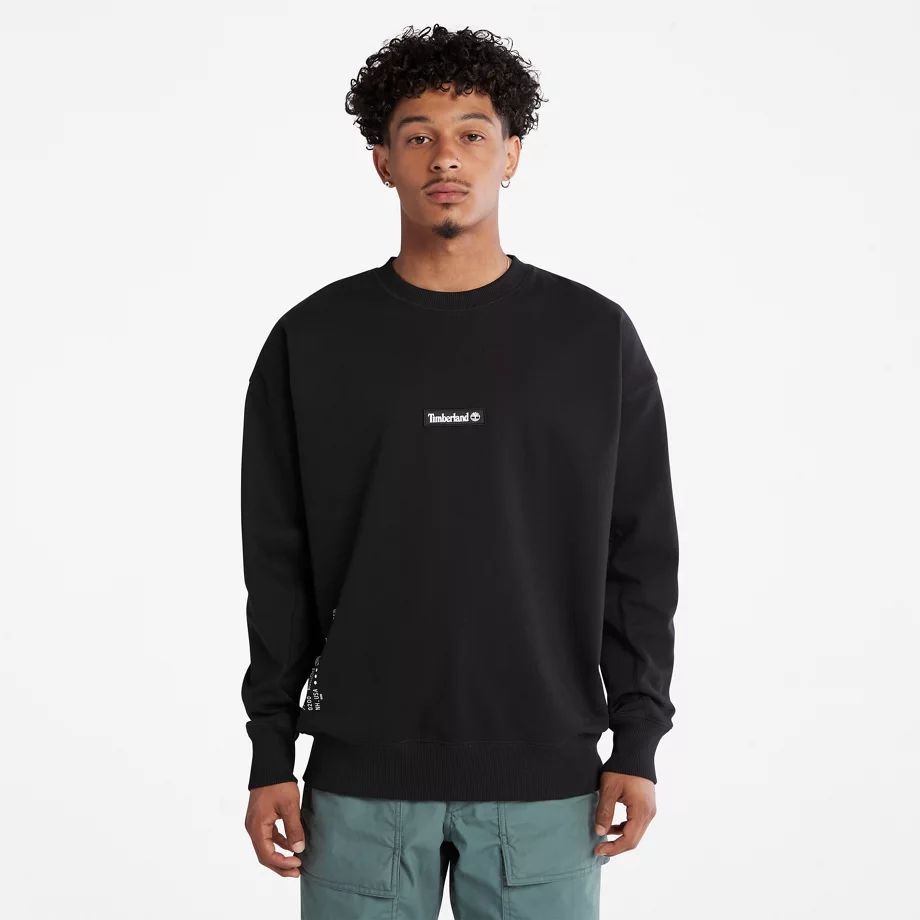 Reinforced-elbow Sweatshirt For Men In Black Black, Size XXL
