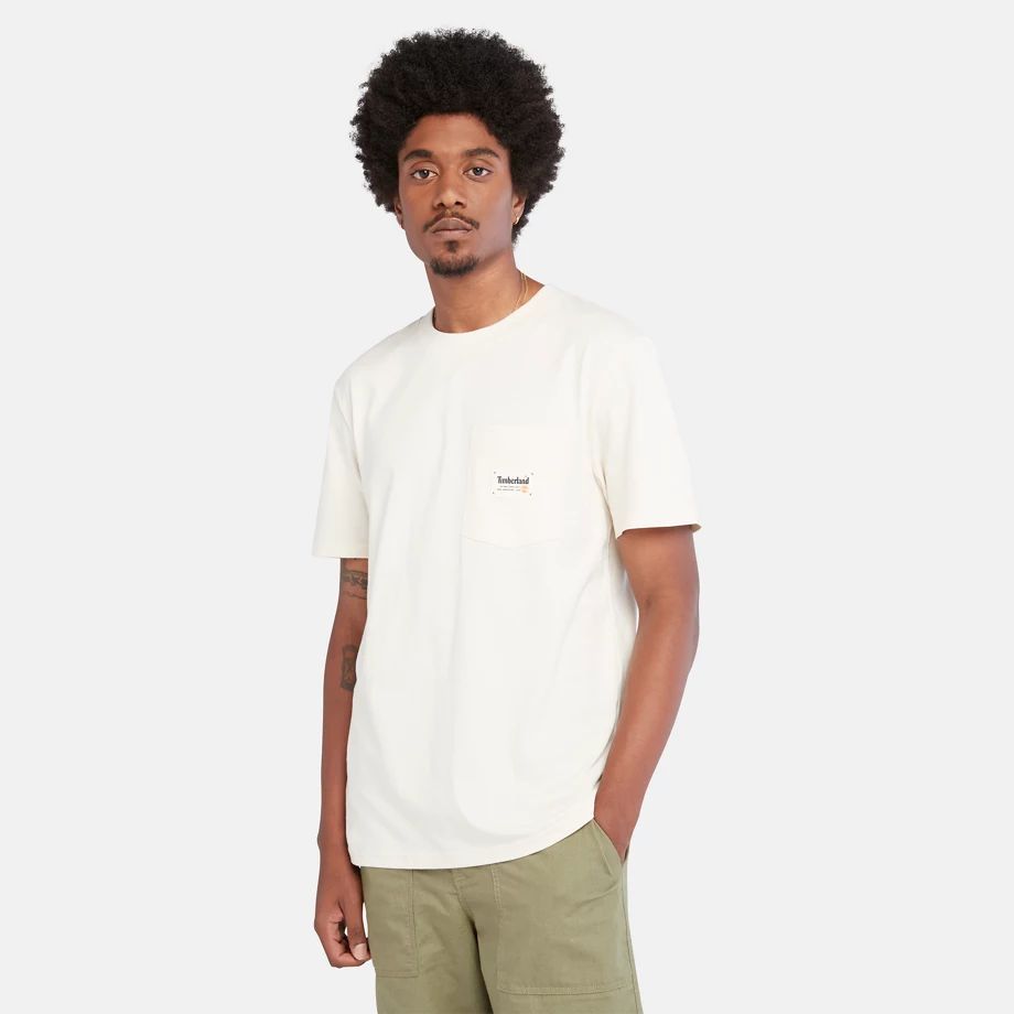 Cotton Pocket Tee For Men In Beige No Color, Size XXL