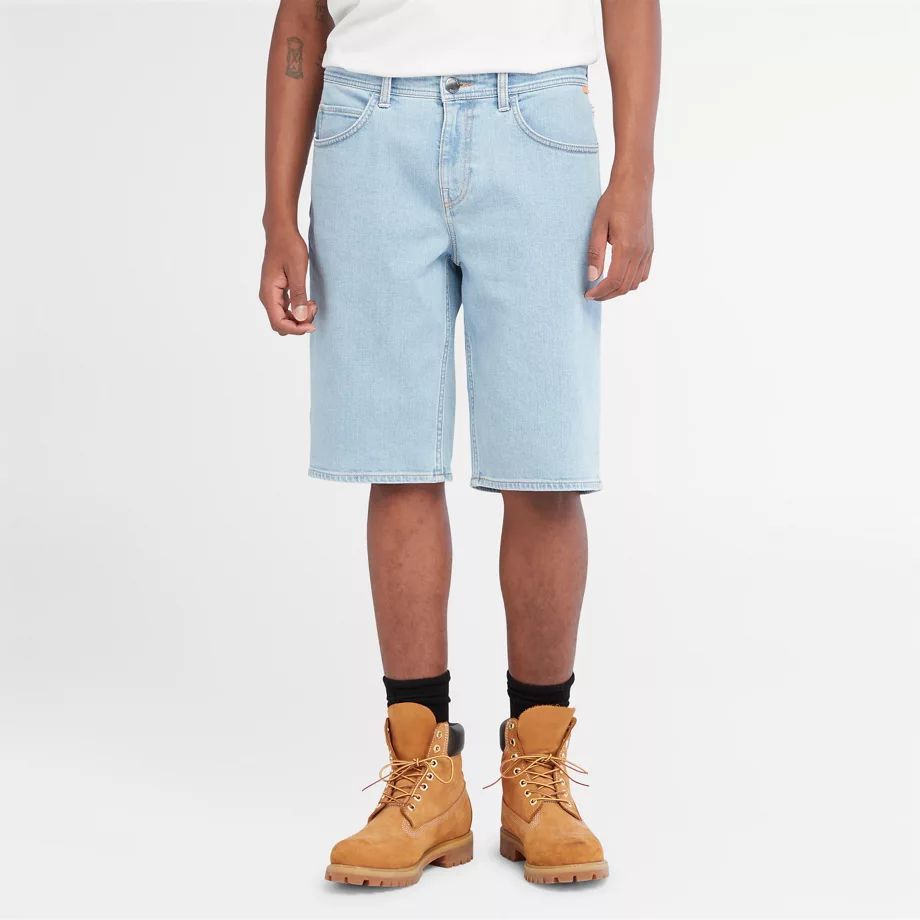 Denim Shorts For Men In Blue Light Blue, Size 40