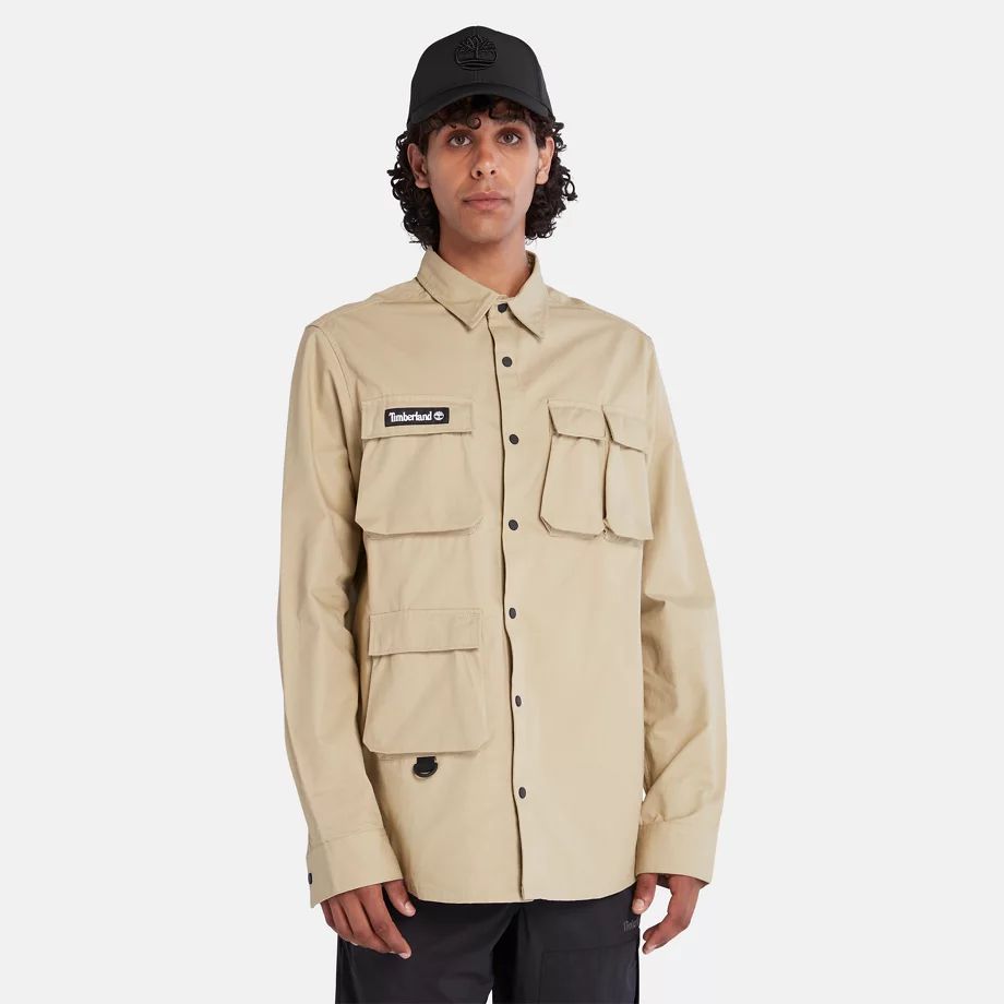 Utility Overshirt For Men In Beige Beige, Size S