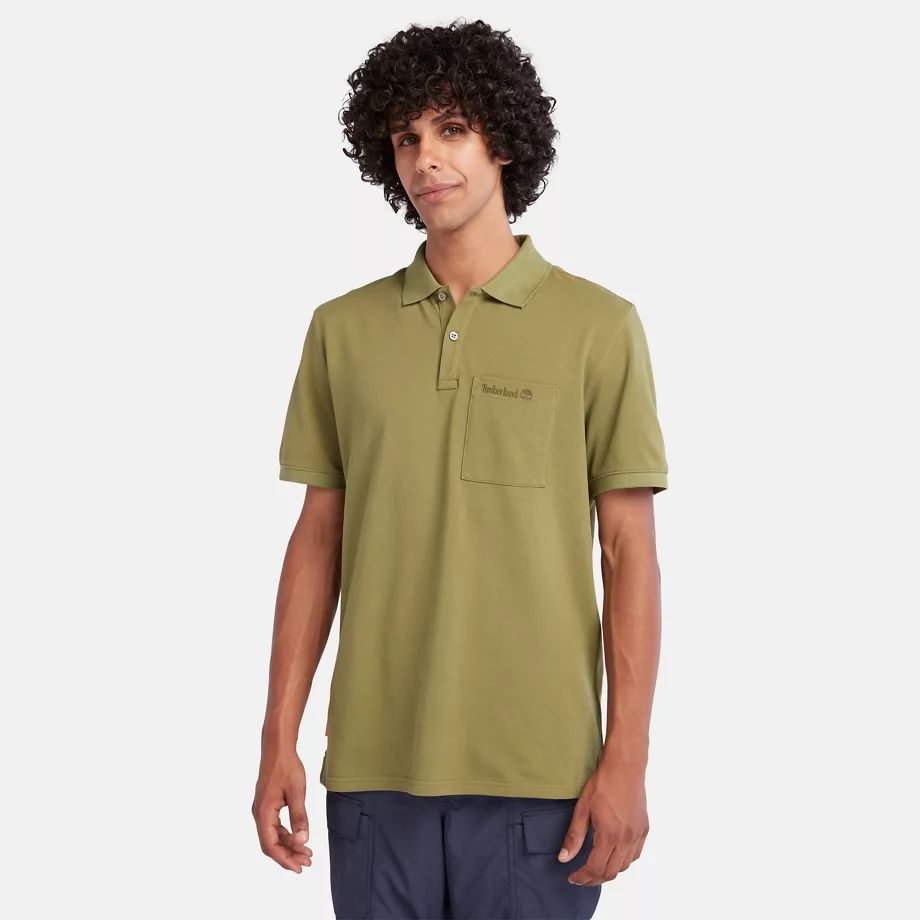 Pocket Polo For Men In Green Green, Size XL