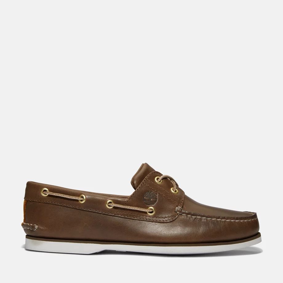 Classic Boat Shoe For Men In Brown Full Grain Brown, Size 7.5