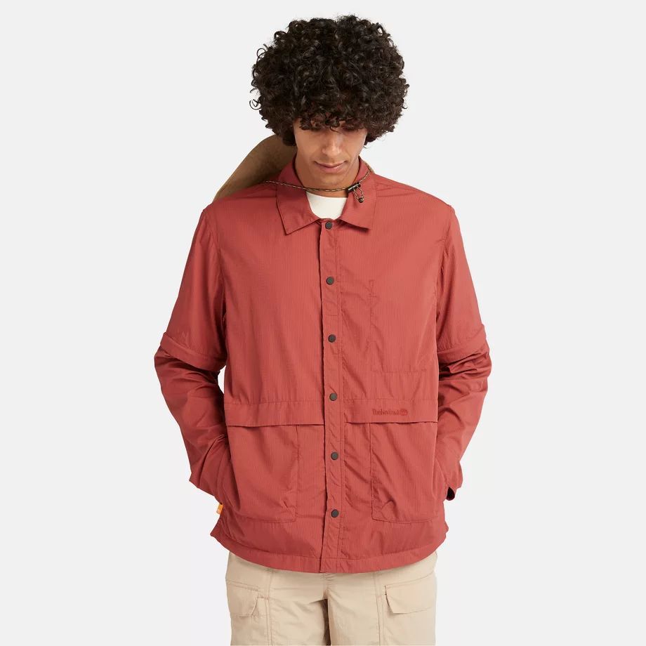 Durable Water Repellent 2-in-1 Overshirt For Men In Red Red, Size L