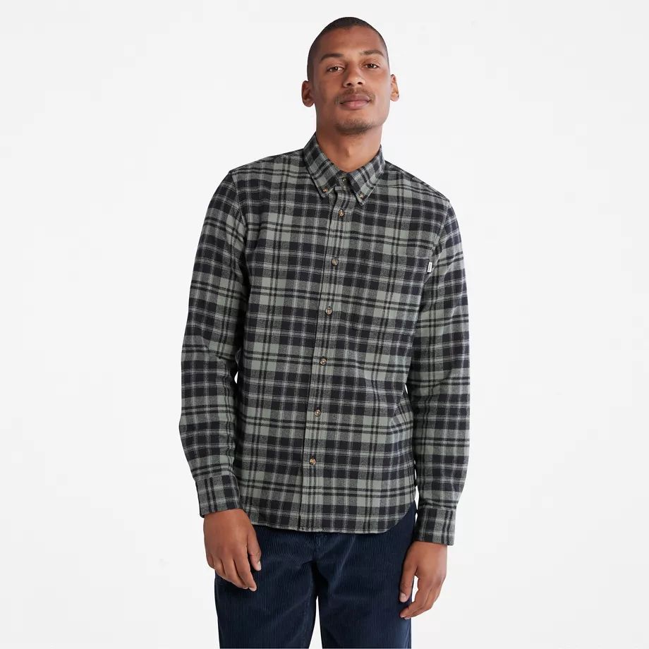 Flannel Checked Shirt For Men In Green Green, Size 3XL