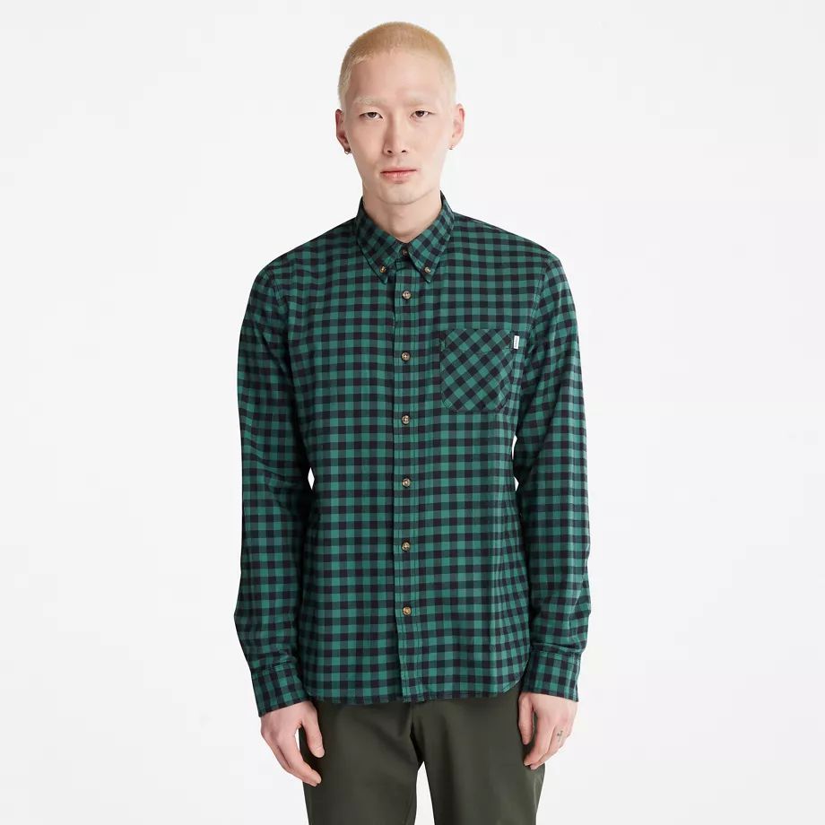 Back River Check Shirt For Men In Green Green, Size S
