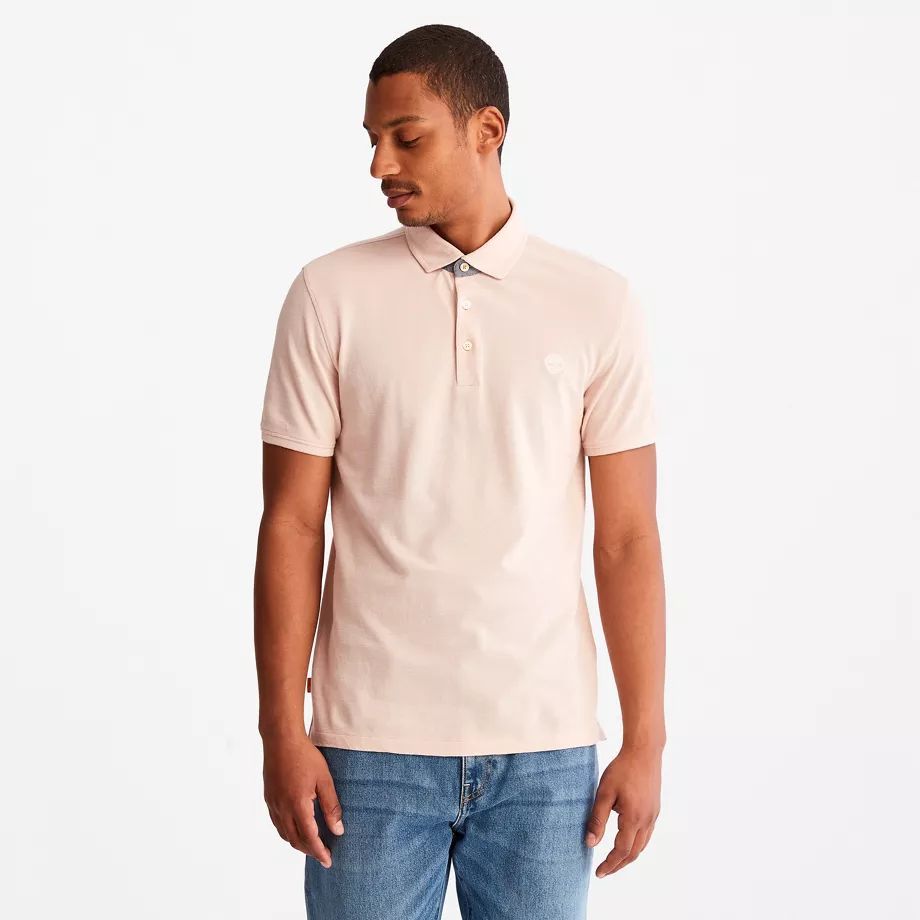 Baboosic Brook Oxford Polo For Men In Light Pink Light Pink, Size XL