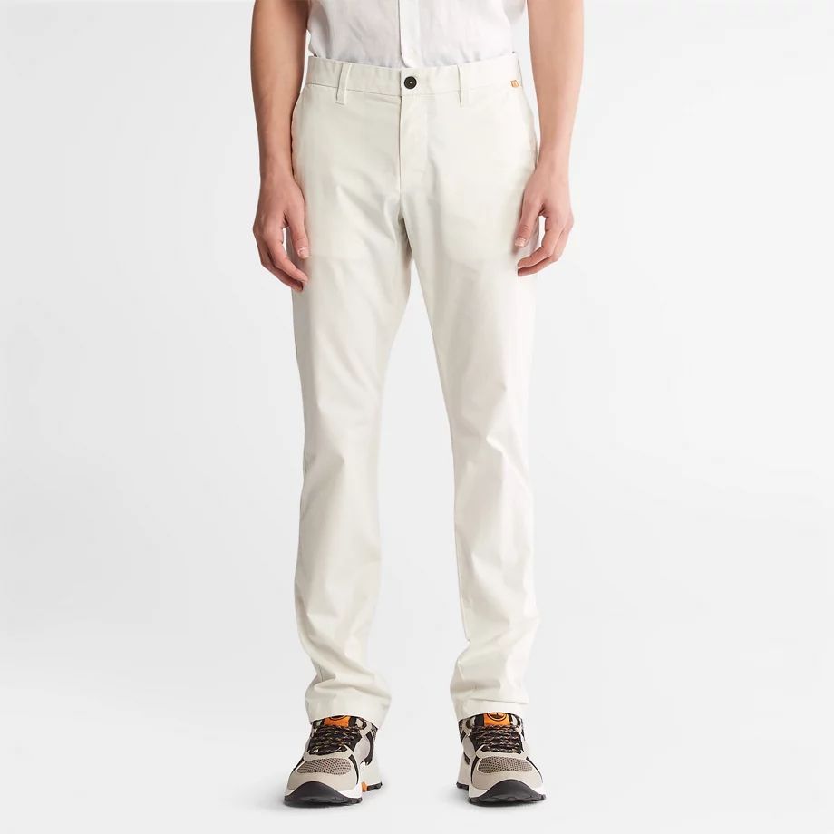 Sargent Lake Super-lightweight Stretch Chino Trousers For Men In White White, Size 31x32