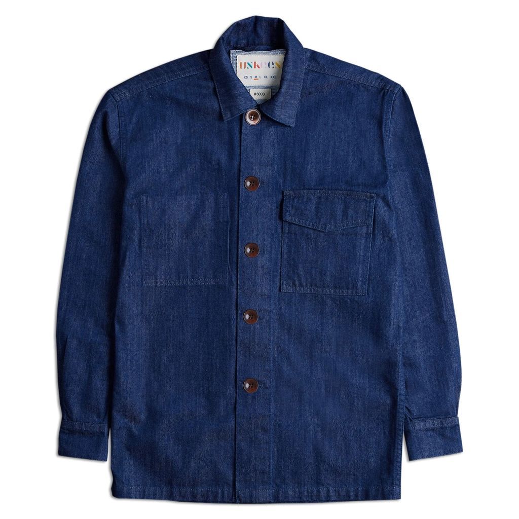 Uskees - The 3003 Buttoned Workshirt - Rinsed Denim
