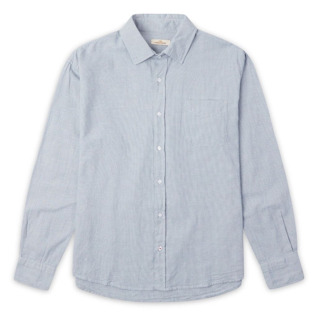 Burrows & Hare - Micro Houndstooth Shirt - Blue