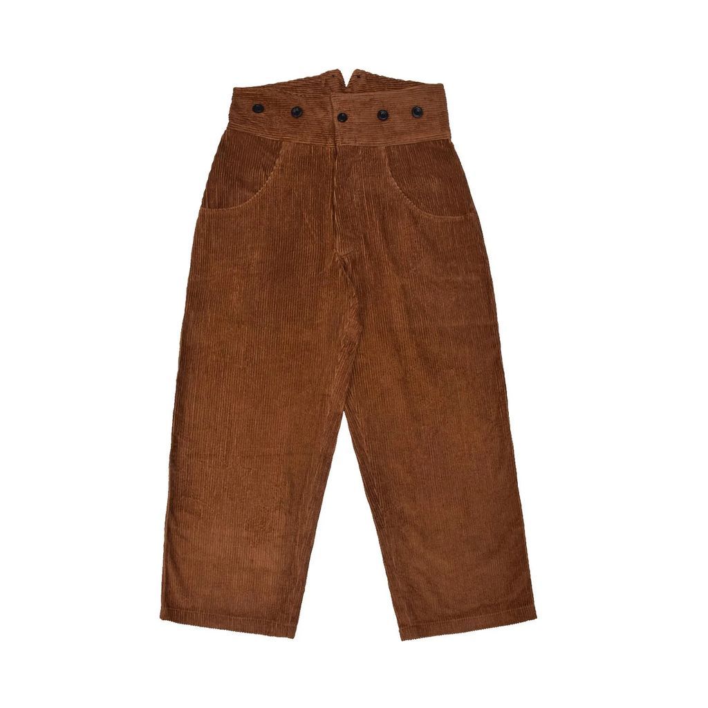 LaneFortyfive - Pantaloni4 Men's Trousers With Braces - Brown Corduroy