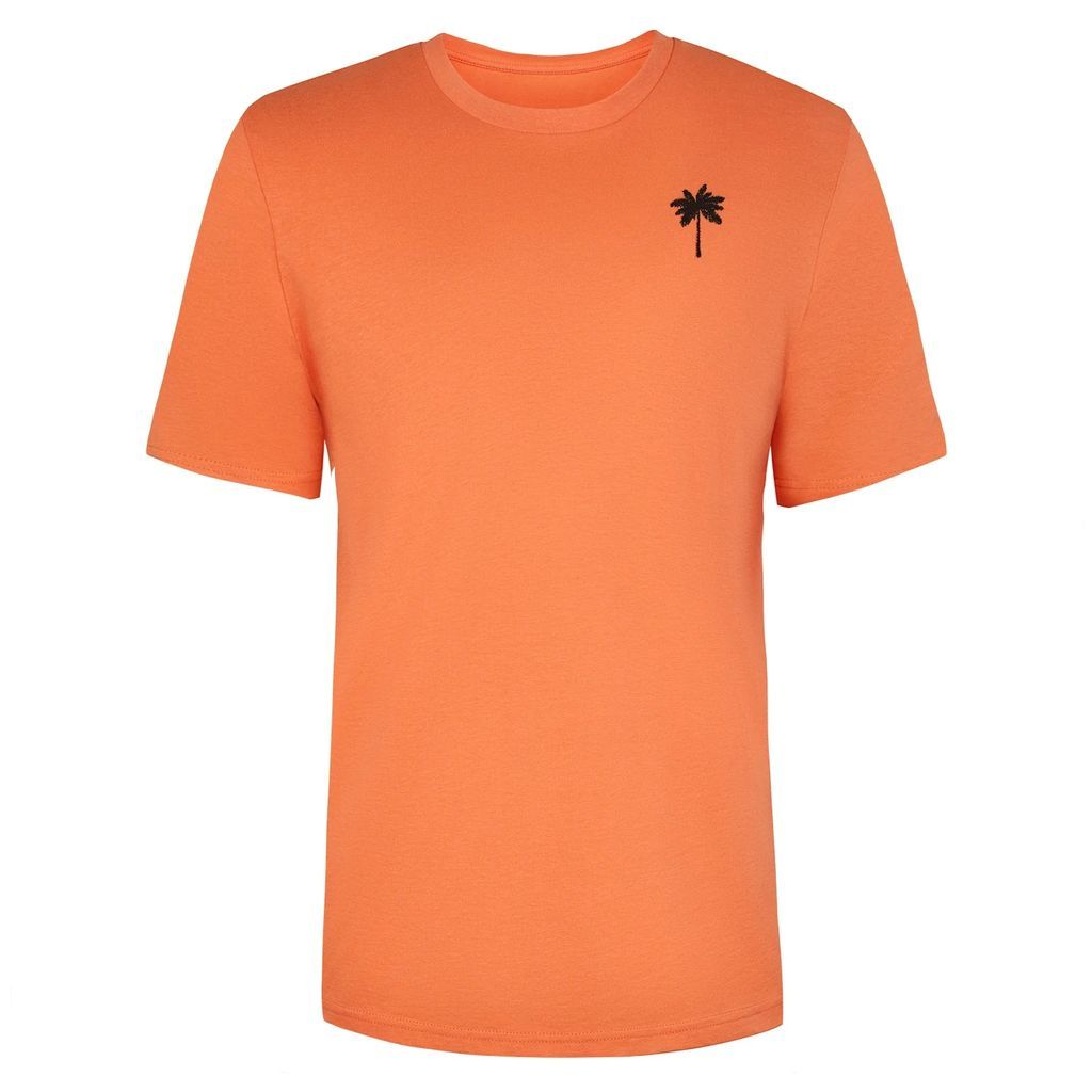 INGMARSON - Palm Tree Embroidered T-Shirt Orange Men