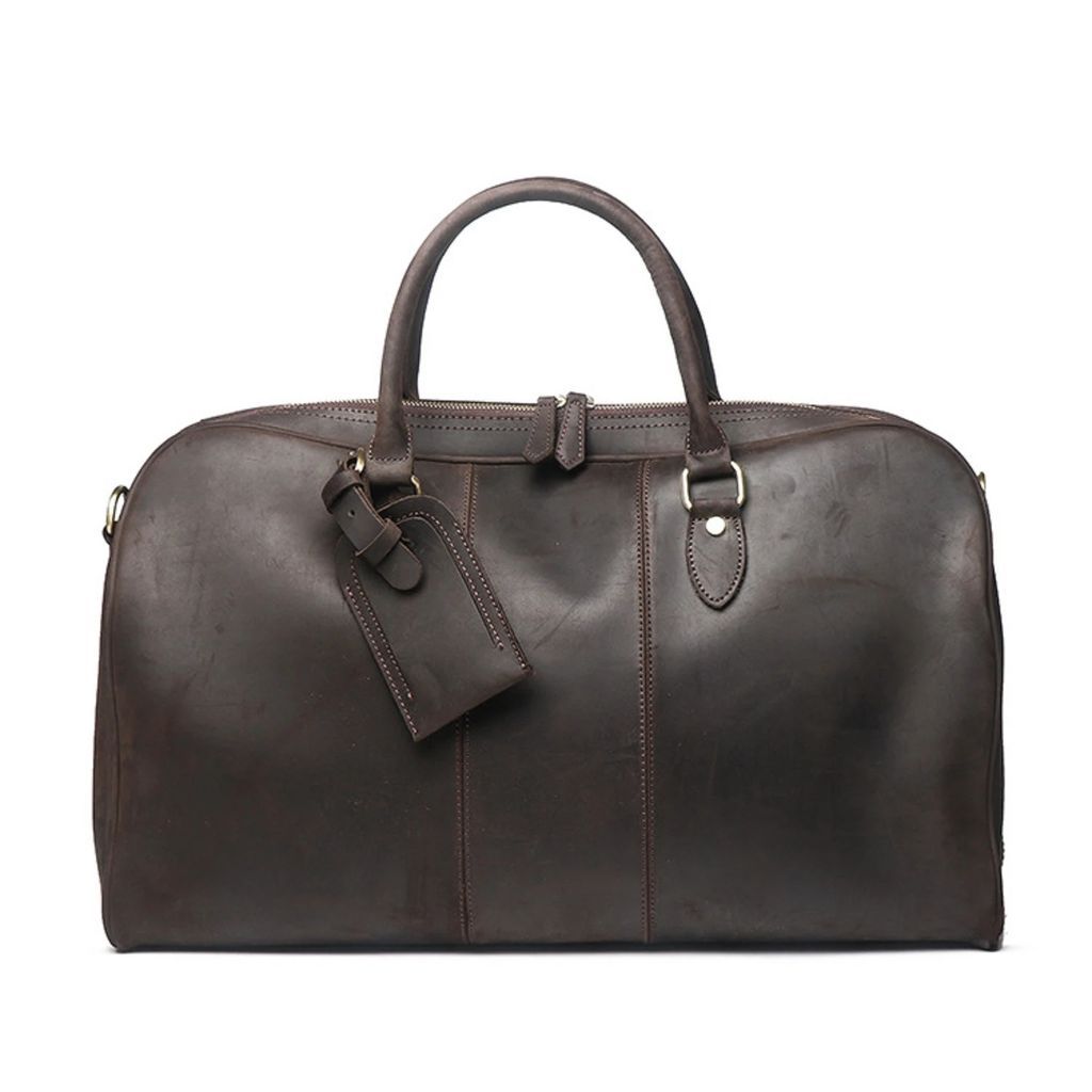 Touri - Leather Weekend Bag In Dark Brown