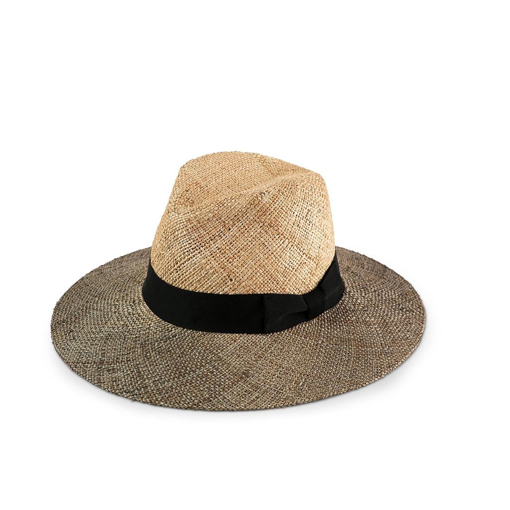 Justine Hats - Two Tone Straw Fedora Hat
