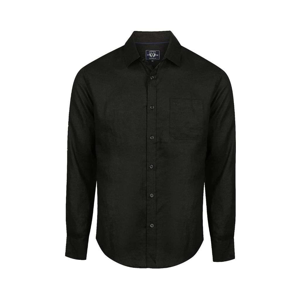 Coast Clothing Co. - Long Sleeve Linen Shirt In Black