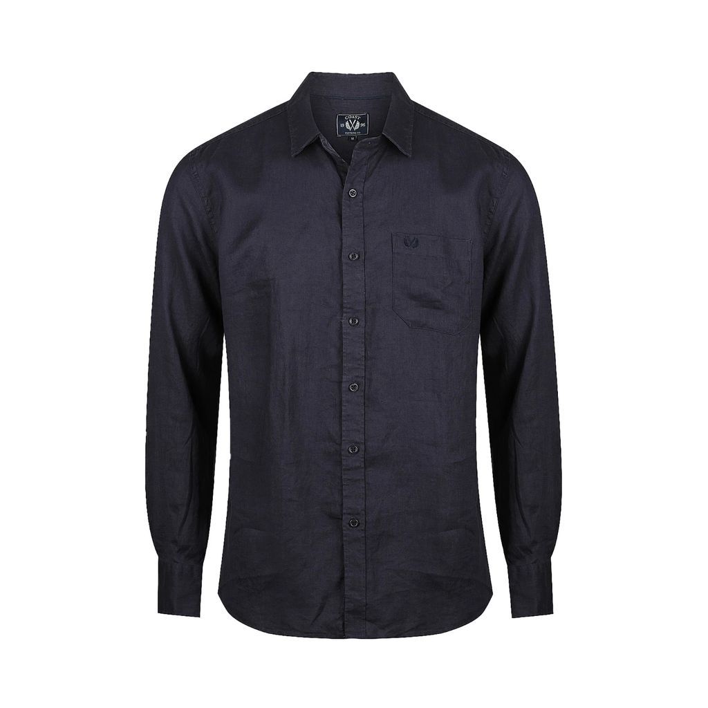 Coast Clothing Co. - Long Sleeve Linen Shirt In Navy
