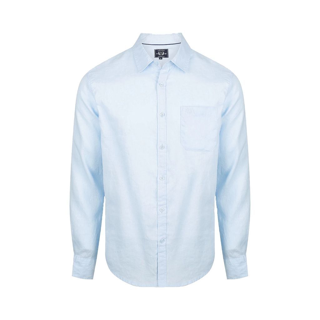 Coast Clothing Co. - Long Sleeve Linen Shirt In Sky Blue
