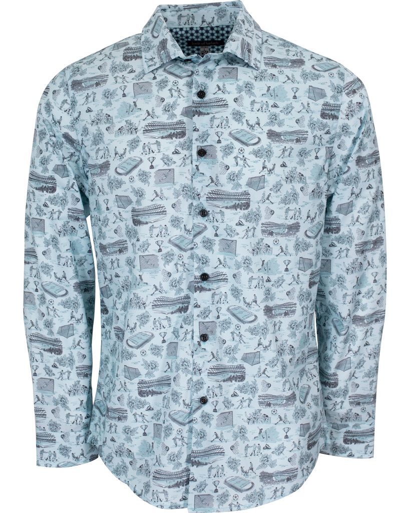 Lords of Harlech - Nigel Soccer Toile Shirt In Nile