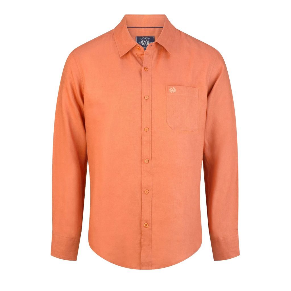 Coast Clothing Co. - Long Sleeve Linen Shirt In Rust