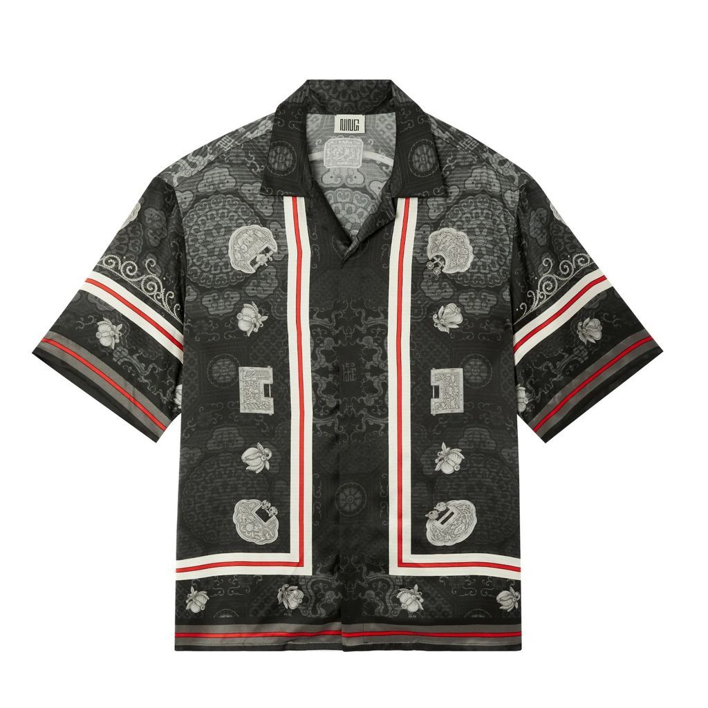 Ning Dynasty - Short Sleeve Imperial Locks Shirt Black