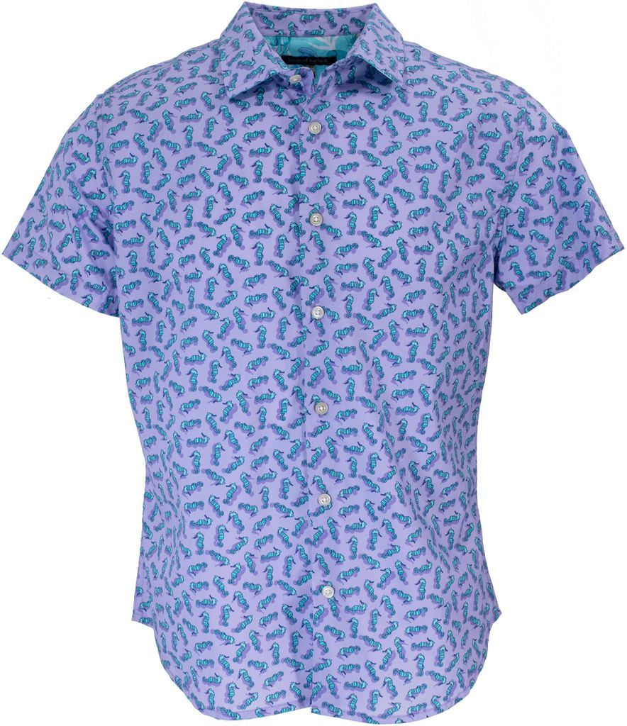 Men's Blue / Pink / Purple Scott Swimming Seahorses Shirt In Lavender Small Lords of Harlech