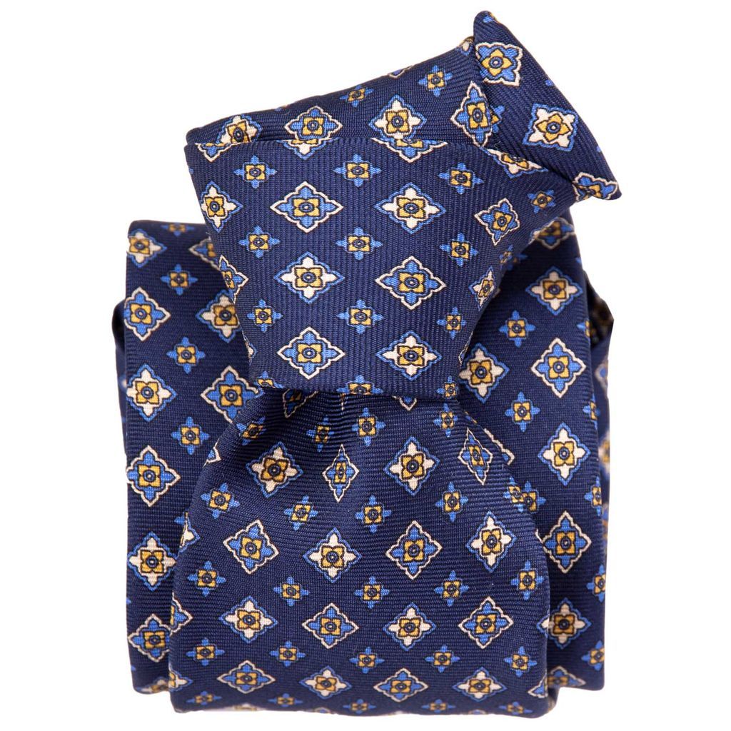 Men's Blue Empoli - Printed Silk Tie - Navy One Size Elizabetta
